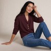 Lands' End Women's Long Sleeve Waffle Shawl Collar Henley - 4 of 4