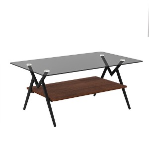 Bencmate Coffee Tables Morden Style Table with Open Storage for Dining Room, Living Room, User Friendly Assemble, Brown, 41.93"*26.38"*4.15" - 1 of 4