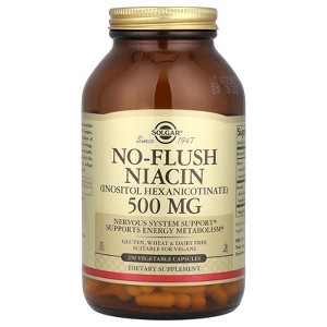 Solgar No-Flush Niacin, (Inositol Hexanicotinate), 500 mg, 250 Vegetable Capsules - 1 of 4