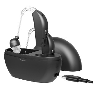 MEDca Digital Hearing Amplifier Pair, Personal Sound Amplification Device, Rechargeable All, Day Battery Life Lightweight Behind The Ear BTE Sound Aid - 1 of 4