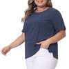 Agnes Orinda Women's Plus Size Lightweight Soft Short Sleeve Round Neck Cotton Linen Casual T-Shirts - 2 of 4