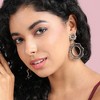 SOHI Women's Antique Silver Daisy Circular Swirl Drop Earrings - 3 of 4