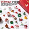 Aoibox Set of 24 Mini Christmas Ornaments 1 to 1.5 Inch Resin Figures Advent Calendar Fillers Gold Hanging Cord Gift Box - 2 of 4