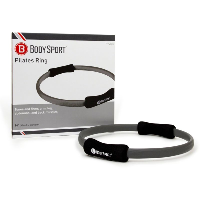 BodySport Pilates Ring, 14" Diameter, Features a Spring Steel Structure & Foam Padded Handles, Ideal for Adding Resistance to Pilates Practice, 1 of 6