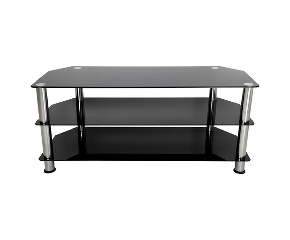 Glass and Chrome TV Stand Black 45" - AVF