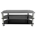 Glass Shelves TV Stand for TVs up to 55" - Silver/Black