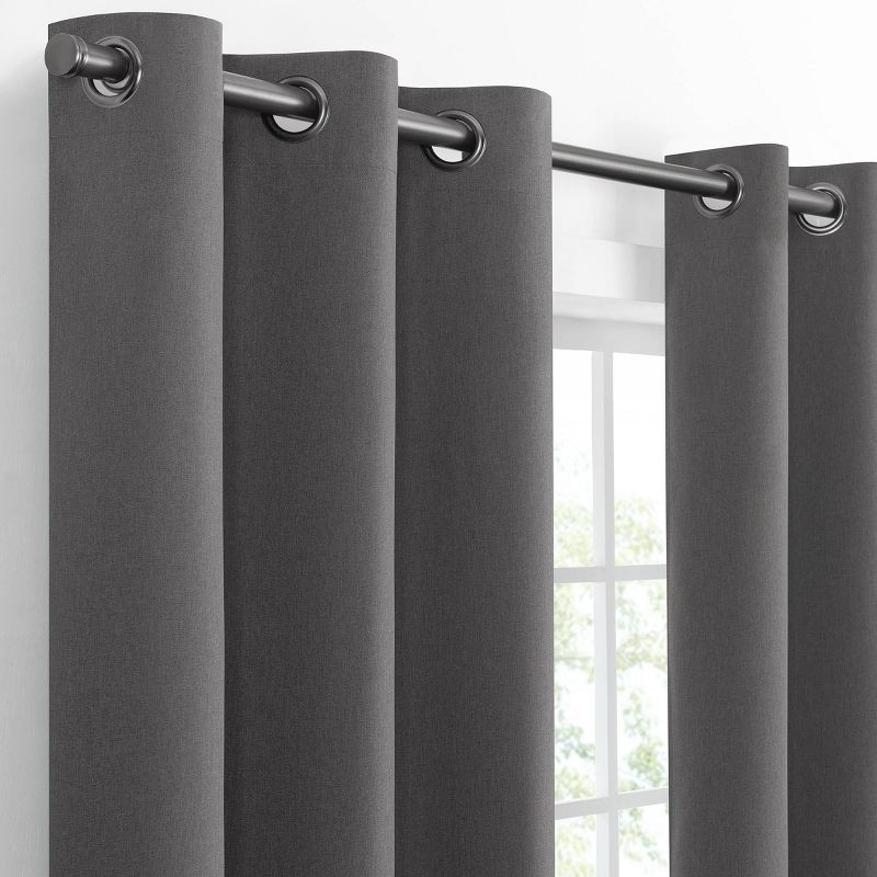 2pk Eclipse Room Darkening Marston Grommet Curtain Panels Charcoal Gray, 3 of 7