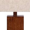 360 Lighting Modern Rustic Accent Table Lamps 23" High Set of 2 Faux Wood Rectangular Block Brown Tan Fabric Shade for Bedroom Living Room House Home - 3 of 4