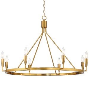 Possini Euro Design Covey Gold Ring Chandelier 36" Wide Modern Candles 8-Light Fixture for Dining Room House Foyer Kitchen Island - 1 of 4