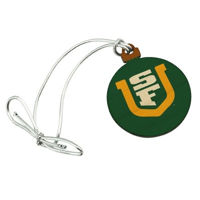 University of San Francisco Primary Logo Mini Small Tiny Wood Christmas Tree Holiday Ornament