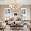 CityFurn 36" Modern Gold and White Ceramic Ginkgo Leaf Chandeliers for Dining Room - 4 of 4