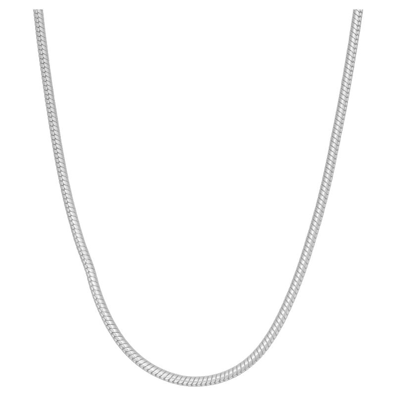 Tiara Sterling Silver Round Snake Chain Necklace, 1 of 2