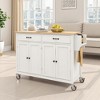 MAYEERTY Kitchen Island Cart with Solid Wood Top and Locking Wheels£¬h Width,4 Door Cabinet - 3 of 4