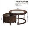 Modern Nesting Coffee Table Set with Tempered Glass Top & Storage,31.5'' & 22.4'' Round Living Room Tables-Baofuwish - 4 of 4