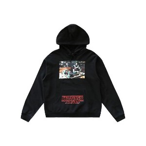 Stranger Things Hawkins A.V. Club Adult Black Long Sleeve Hooded Sweatshirt - 1 of 4
