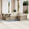 vidaXL Patio Sofa Set with Cushions Outdoor Furniture 10 Piece Poly Rattan - Beige and Cream - 2 of 4