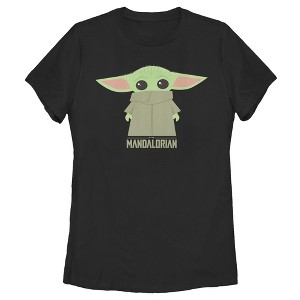 Women's Star Wars The Mandalorian The Child Cartoon Shy T-Shirt - 1 of 3