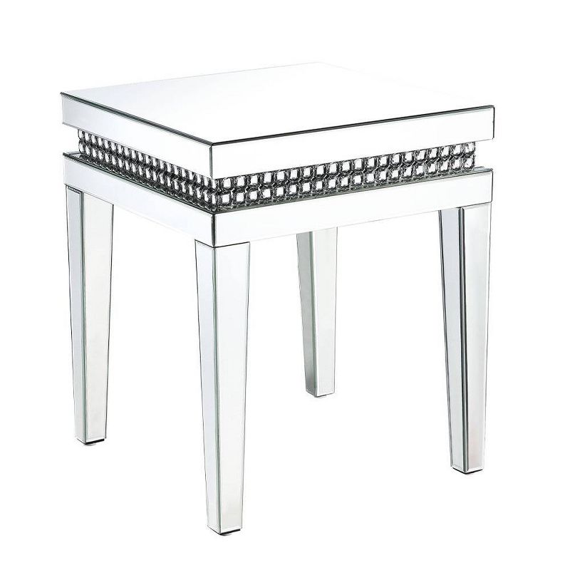 20&#34; Lotus Mirrored Accent Table Faux Crystals - Acme Furniture, 6 of 7
