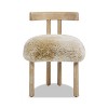 Jennifer Taylor Home Arden 19.5" Genuine Sheepskin Fur Split Back Dining Chair, Natural Blonde Genuine Fur - 2 of 4