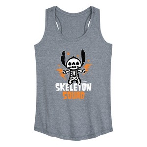 Women's - Lilo and Stitch - Halloween Skeleton Squad Graphic Racerback Tank - 1 of 4