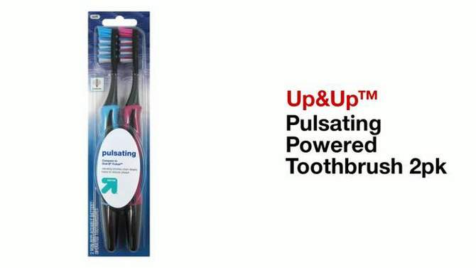 Pulsating Powered Toothbrush 2pk - up &#38; up&#8482;, 2 of 9, play video