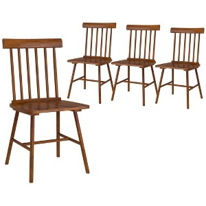 Dining Chairs Set of 2/4, Farmhouse Wood Kitchen Chairs with Rubber Wood Frame, Spindle Back for Dining Room - 1 of 4