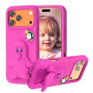 HTUTWOO﻿ Cartoon Case for iPhone 17 Pro Max, Cute Penguin Holder Phone Case, Soft Silicone Protection, Perfect for Women Girls - 1 of 4