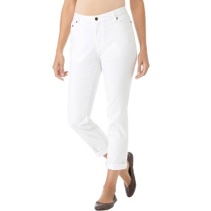 Woman Within Women's Plus-Size Stretch Denim Five-Pocket Girlfriend Jeans - 1 of 4