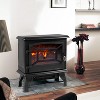 FDW 20 Inch Electric Fireplace Heater Adjustable Temperature, Black - 2 of 4