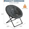 Comfy Oversized Saucer Chair - Plush Reading Lounger for Adults, Sturdy XL Frame, Foldable Accent Chair for Bedroom, Living Room & Dorm - 3 of 4