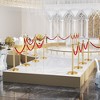 APRILSOUL Stainless Steel Gold Stanchions with Red Velvet Rope 5 ft. Crowd Control Barrier with Ball Top - 2 of 4