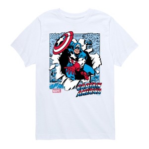 Boys' - Marvel - Captain America Panels Short Sleeve Graphic T-Shirt - 1 of 4