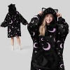 Joyfy Adults  Wearable Blanket Hoodie for Women Men Giant Pocket Sleeves FlaWarm Oversized Fleece Winter Sweatshirt Blanket Birthday Gift Cat - 2 of 4