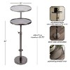 Kate and Laurel Engles Adjustable Polished Metal Table and Plant Stand, 10x10x30, Pewter - 2 of 4