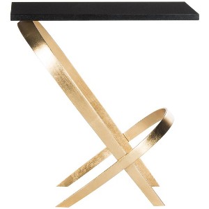 Dovie Side Table - FOX2597A - Gold/Black - Safavieh Couture - 1 of 4
