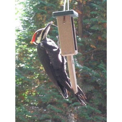 Taupe and Brown Recycled Plastic Hanging Suet Bird Feeder