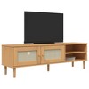 vidaXL TV Stand SENJA Rattan Look Brown 62.2 in.x15.7 in.x19.3 in. Solid Wood Pine - 3 of 4