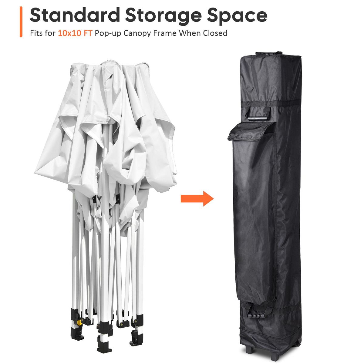 InstaHibit Universal Canopy Carry Bag Wheeled Storage Case for 10x10ft Canopy - thumbnail 3