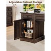 Dyonery 60" Farmhouse Executive Office Desk with Drawers and File Cabinet, Embossed Texture Wood Home Office Desk,Black/Brown/White and brown - 4 of 4