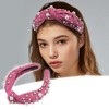 Unique Bargains Women's Knotted Simulated Pearl Rhinestones Headband 1.18" Wide 1Pc - 2 of 4