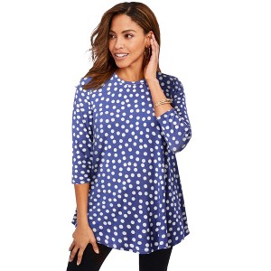 Jessica London Women's Plus Size Stretch Knit Swing Tunic - 1 of 4