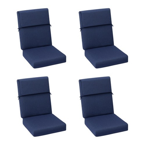 Aoodor Indoor Outdoor High Back Chair Cushions Replacement Set of 4（Dark  Blue）