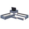 PAGED Twin Size Upholstered Daybed Modern Simple Wooden Bed Frame with 2 Storage Drawers and Backrest for Living Room - 2 of 4