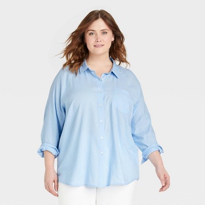 plus size linen button down shirt