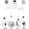 10x10 Pop Up Canopy Tent, Shade Canopy with 3 Side Walls, Outdoor Commercial Canopy Instant Shelter with Roller Bag, White - 4 of 4