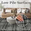 Checkered Area Rug – Non-Slip Machine Washable Low Pile Farmhouse Rug for Living Room/Bedroom/Dining Room - 3 of 4