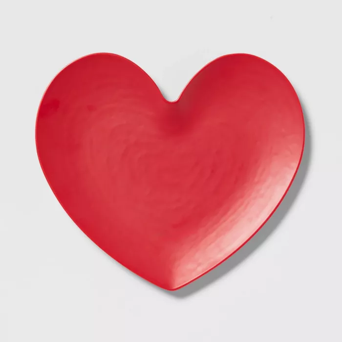 9.63"valentine's Day Melamine Figural Heart Appetizer Plate Red - Threshold™ : Target