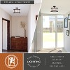 VAXCEL Wilder 3-Light 13 in. Wide Matte Black Contemporary Modern Drum Semi Flush Mount Lighting Fixture, White Swirl Glass Shade - 3 of 4