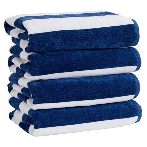 Nautical Stripe Cotton Oversized Reversible Beach Towel Set Of 2 By Blue  Nile Mills : Target