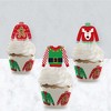 Big Dot of Happiness Ugly Sweater - Cupcake Decoration - Holiday and Christmas Party Cupcake Wrappers and Treat Picks Kit - Set of 24 - 3 of 4